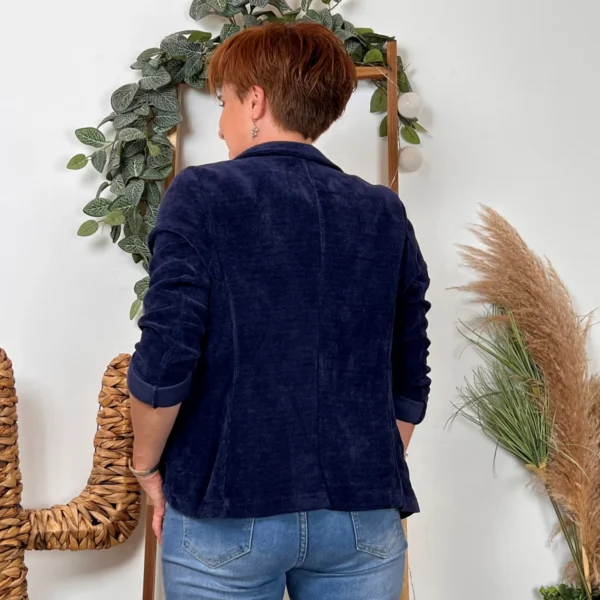 K035- Blazer velours (T36-T44) 🇮🇹 - marine - 44