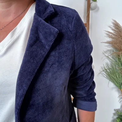 K035- Blazer velours (T36-T44) 🇮🇹 - marine - 44