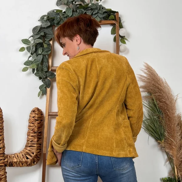 K035- Blazer velours (T36-T44) 🇮🇹 - moutarde - 44
