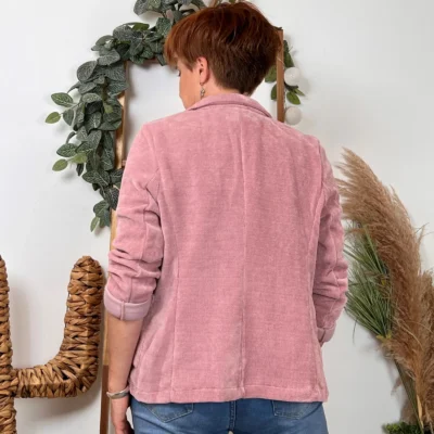 K035- Blazer velours (T36-T44) 🇮🇹 - vieux-rose - 44