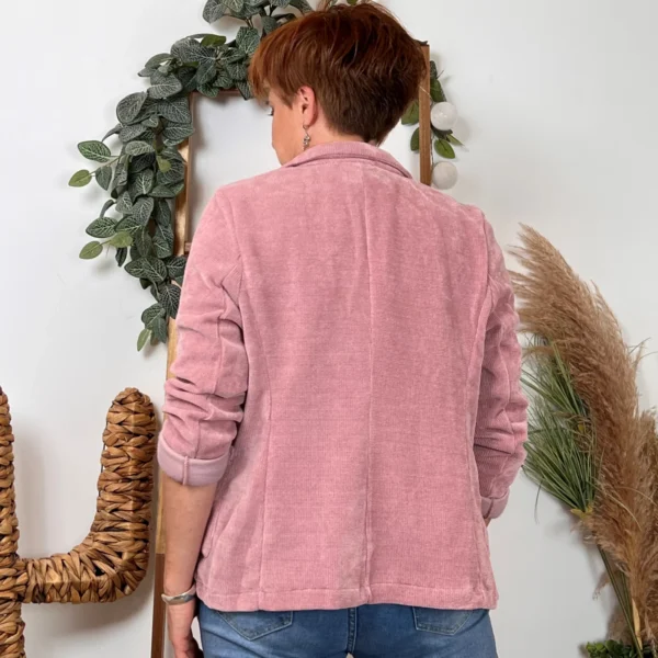 K035- Blazer velours (T36-T44) 🇮🇹 - vieux-rose - 44