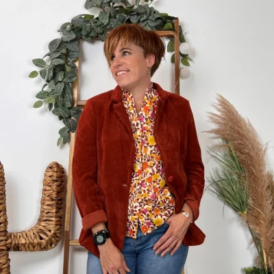 K035- Blazer velours (T36-T44) 🇮🇹 - rouille - 44