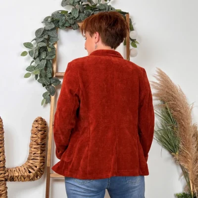 K035- Blazer velours (T36-T44) 🇮🇹 - rouille - 44