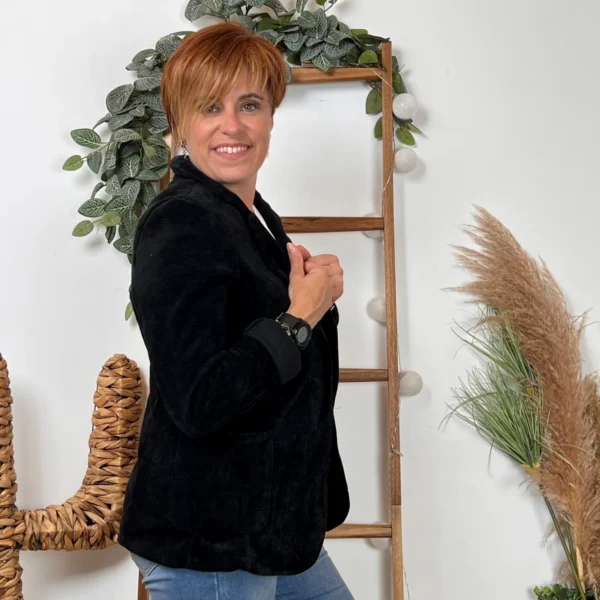 K035- Blazer velours (T36-T44) 🇮🇹 - noir - 44