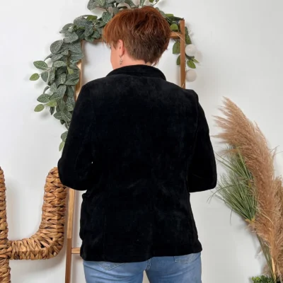 K035- Blazer velours (T36-T44) 🇮🇹 - noir - 44