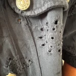 Veste courte femme en coton brodé « Tendance » - marine - 42
