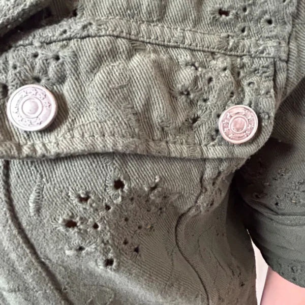 K081 - Veste coton brodée (T36-T42) - kaki - 42