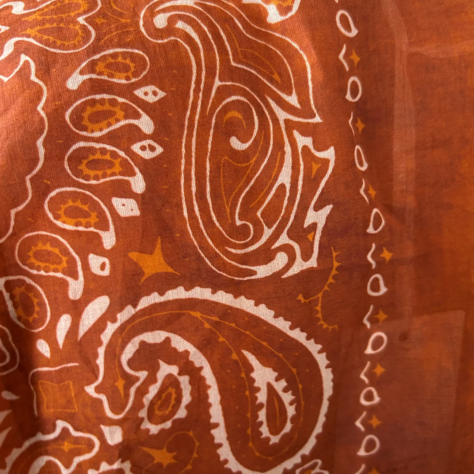 K095- Chemise coton imprimée (Tu) 🇮🇹 - rouille - taille-unique