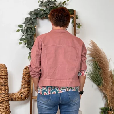 K076- Veste "Lacomy" Coton (Tu) 🇮🇹 - vieux-rose - taille-unique
