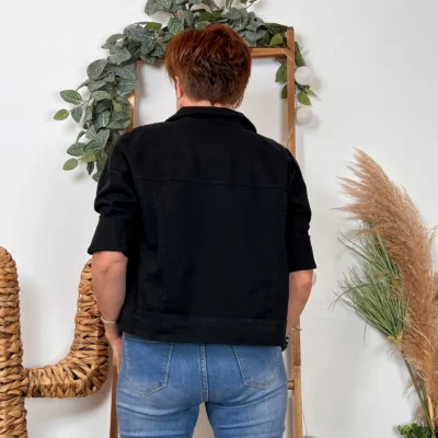K076- Veste "Lacomy" Coton (Tu) 🇮🇹 - noir - taille-unique