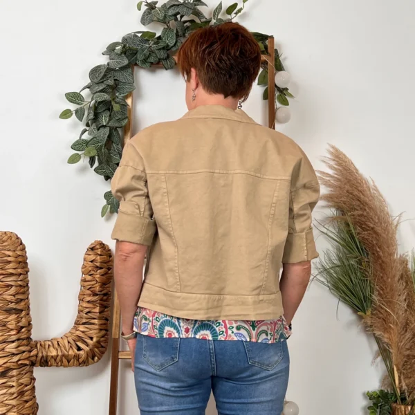 K076- Veste "Lacomy" Coton (Tu) 🇮🇹 - camel - taille-unique