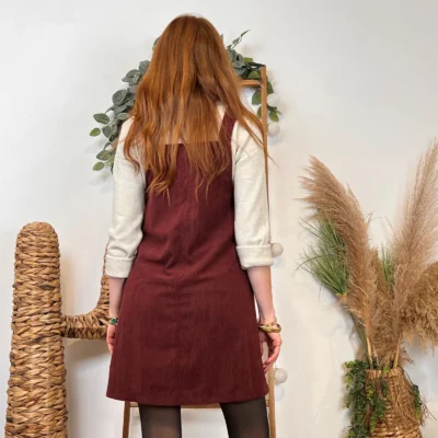 I870- Robe chasuble velours "Season" (T36-T40) - bordeaux - 40