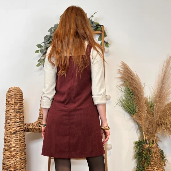 I870- Robe chasuble velours "Season" (T36-T40) - bordeaux - 40