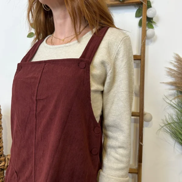 I870- Robe chasuble velours "Season" (T36-T40) - bordeaux - 40