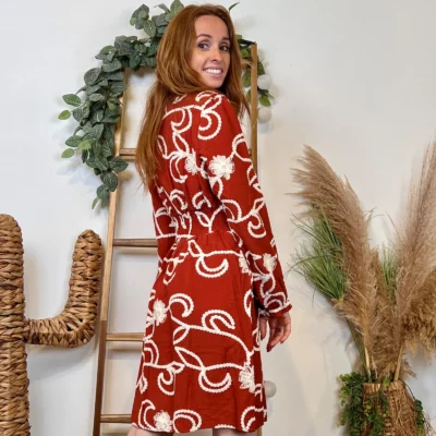 K096- Robe uni plumetis (T36-T38) - rouille - 38