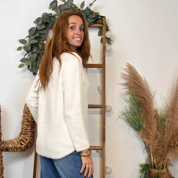 K121- Pull « Pilou Pilou » (Tu) 🇮🇹 - ecru - taille-unique