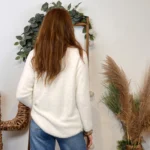 Pull court femme matière doudou col bateau « Tendance » - vert-bresil - taille-unique
