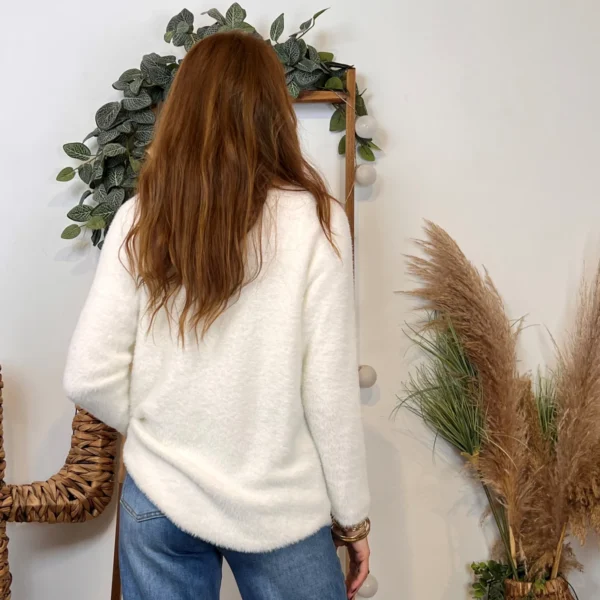 K121- Pull « Pilou Pilou » (Tu) 🇮🇹 - ecru - taille-unique