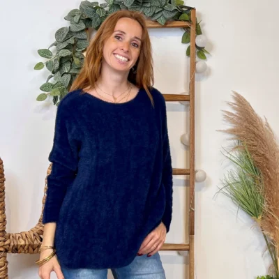 K121- Pull « Pilou Pilou » (Tu) 🇮🇹 - marine - taille-unique