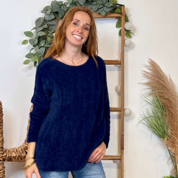 K121- Pull « Pilou Pilou » (Tu) 🇮🇹 - marine - taille-unique