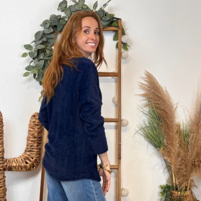 K121- Pull « Pilou Pilou » (Tu) 🇮🇹 - marine - taille-unique