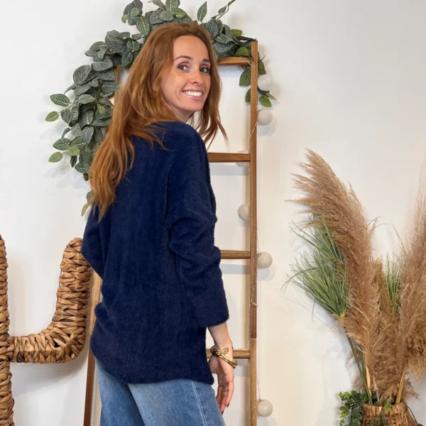 K121- Pull « Pilou Pilou » (Tu) 🇮🇹 - marine - taille-unique