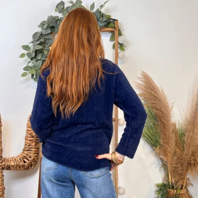 K121- Pull « Pilou Pilou » (Tu) 🇮🇹 - marine - taille-unique