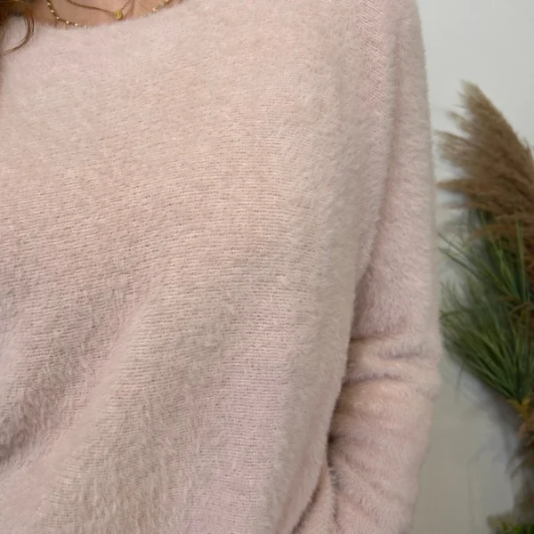 K121- Pull « Pilou Pilou » (Tu) 🇮🇹 - rose-pale - taille-unique