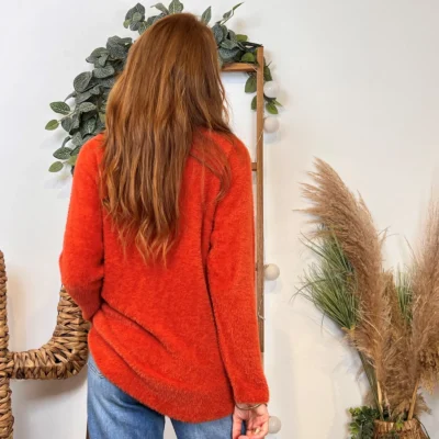 K121- Pull « Pilou Pilou » (Tu) 🇮🇹 - rouille - taille-unique