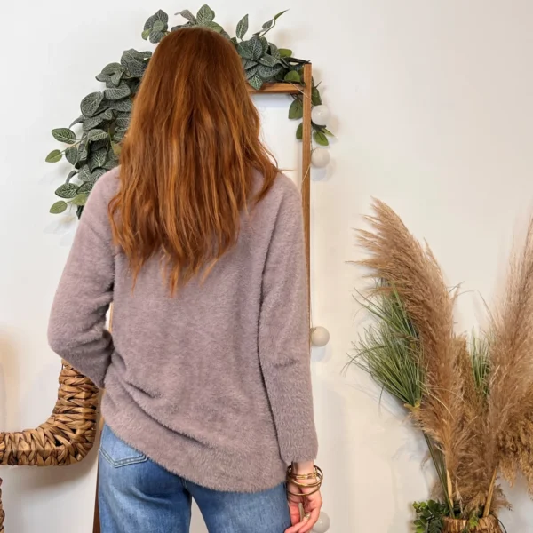 K121- Pull « Pilou Pilou » (Tu) 🇮🇹 - taupe - taille-unique