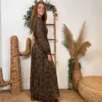 Robe "Maelle" Arabesques (T36-T38) - kaki - 38
