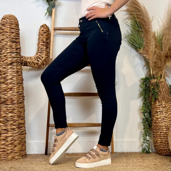 P072- Jean "Poches zippées" Melly&Co (XS-XL) - marine - 42