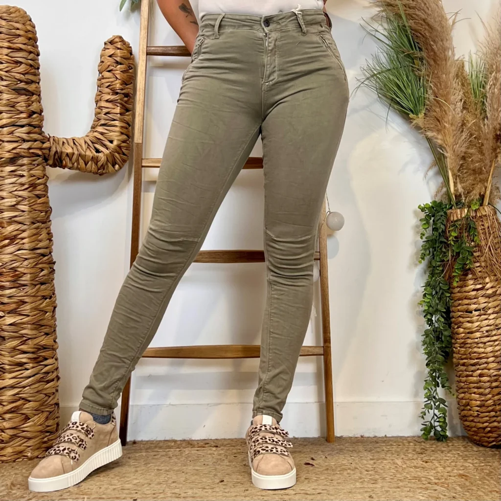 P072- Jean "Poches zippées" Melly&Co (XS-XL) - beige - 42