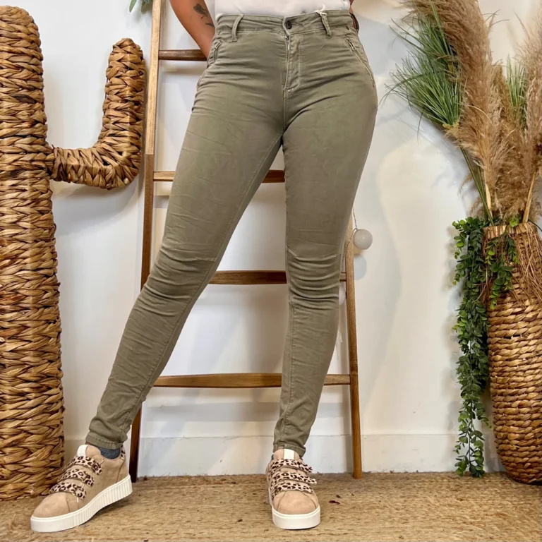P072- Jean "Poches zippées" Melly&Co (XS-XL) - beige - 42