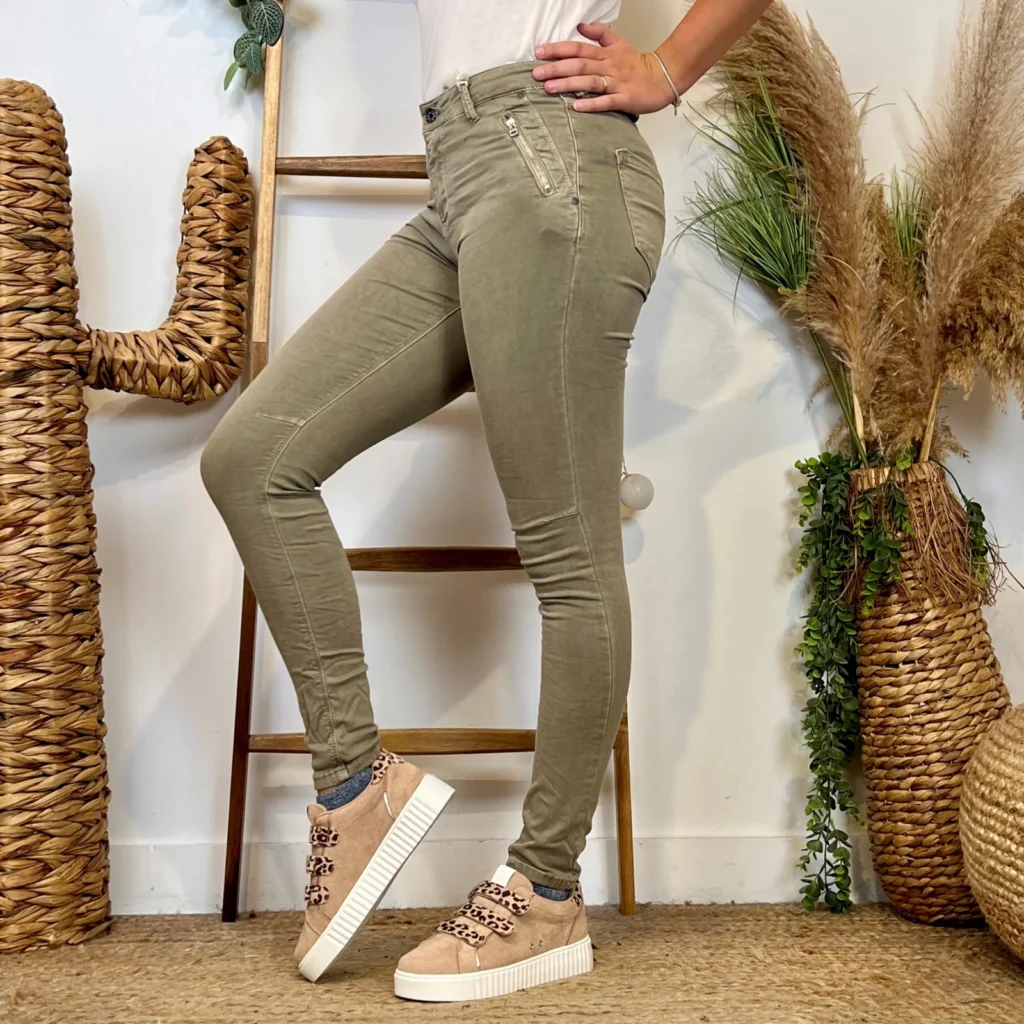 P072- Jean "Poches zippées" Melly&Co (XS-XL) - beige - 42