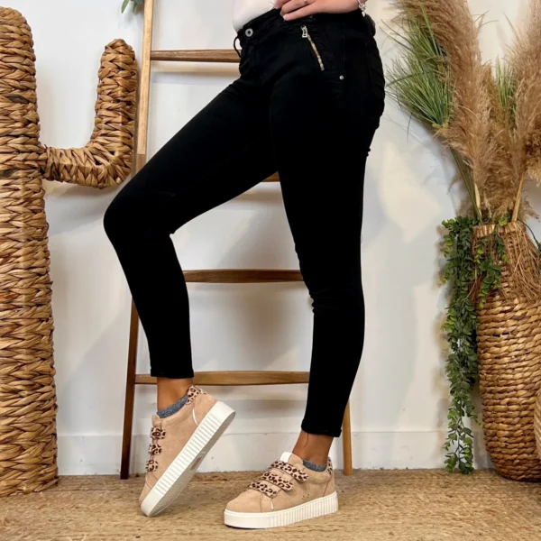 P072- Jean "Poches zippées" Melly&Co (XS-XL) - noir - 42