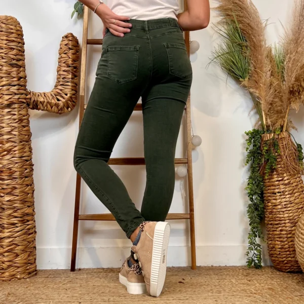 P072- Jean "Poches zippées" Melly&Co (XS-XL) - kaki - 42