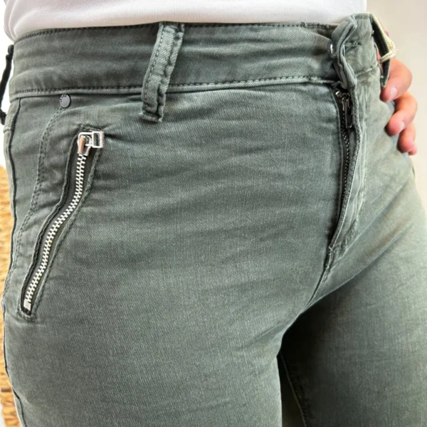 P072- Jean "Poches zippées" Melly&Co (XS-XL) - kaki - 42