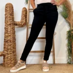Jean Slim femme taille élastiquée MELLY & CO T34-T42 - noir - 42