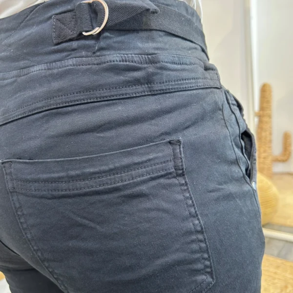 P070- Jean Melly & Co Taille élastiquée (XS-XL) - noir - 42