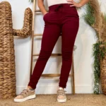Jean Slim femme taille élastiquée MELLY & CO T34-T42 - bordeaux - 42