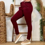 Jean Slim femme taille élastiquée MELLY & CO T34-T42 - bordeaux - 42