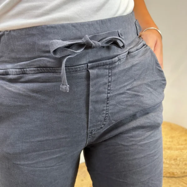 P070- Jean Melly & Co Taille élastiquée (XS-XL) - gris - 42