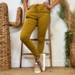 Jean Slim femme taille élastiquée MELLY & CO T34-T42 - moutarde - 42