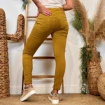 Jean Slim femme taille élastiquée MELLY & CO T34-T42 - moutarde - 42