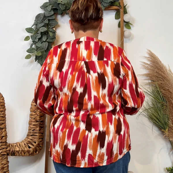 K977- Blouse « Christy » Gouache (T44-T52) - rouge - 52