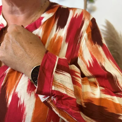 K977- Blouse « Christy » Gouache (T44-T52) - rouge - 52