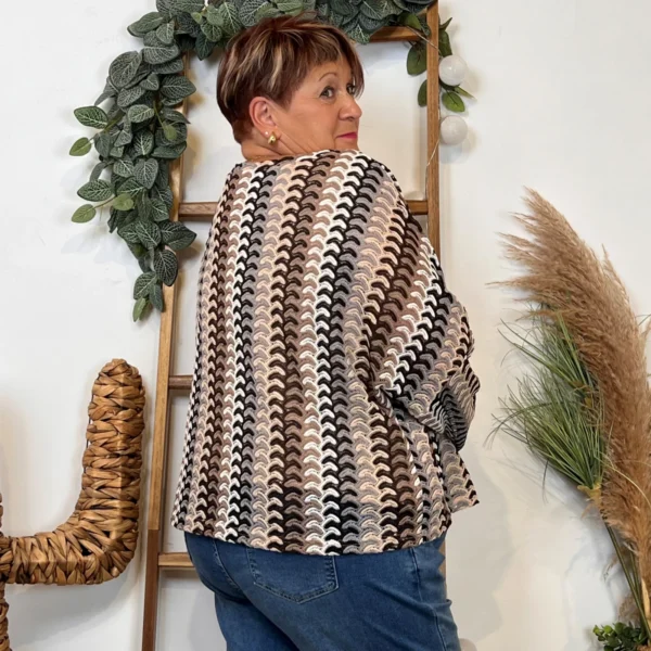 K065- Blouse macramée "Maëlle" (T40-T48) - noir - 48