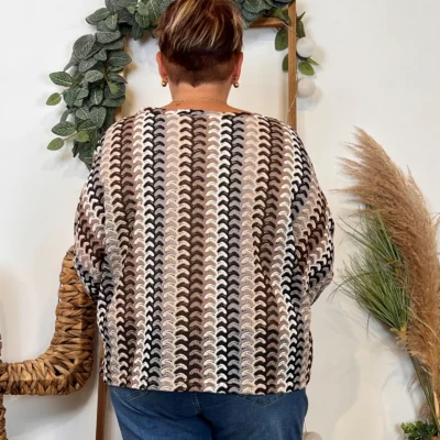 K065- Blouse macramée "Maëlle" (T40-T48) - noir - 48