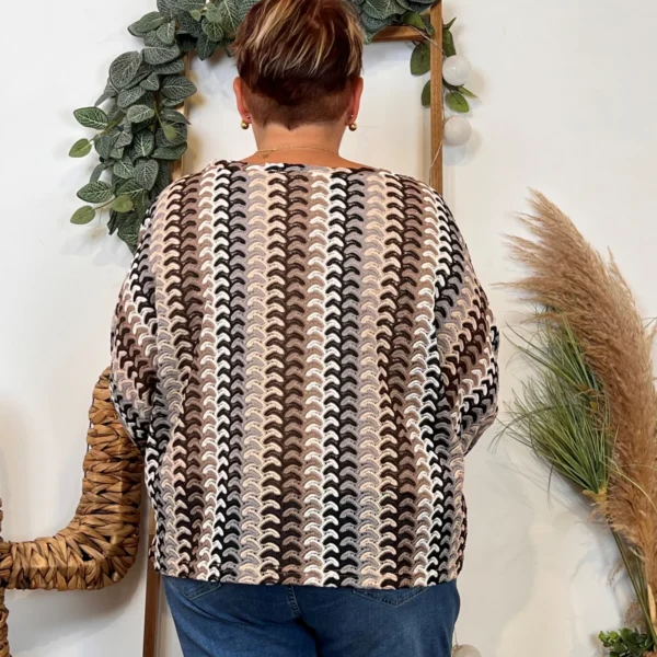 K065- Blouse macramée "Maëlle" (T40-T48) - noir - 48